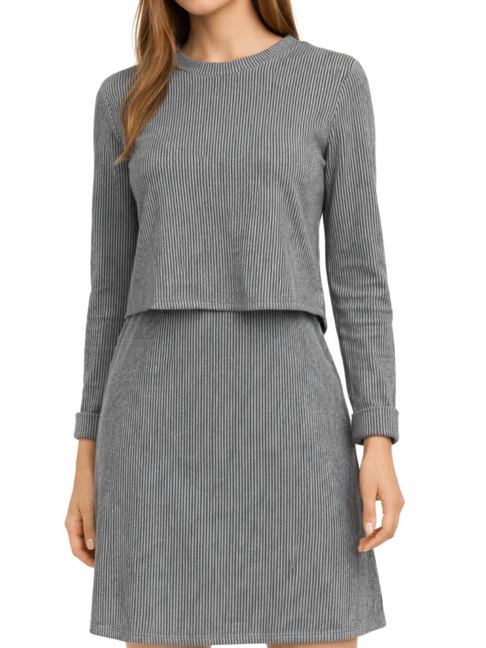 Topshop Black White Textured PinStripe Jumper Dress Size 8